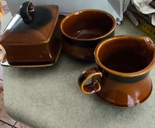 Vintage milk jug and sugar bowl set and butter dish - Kilrush Celtic Ennis - Irish pottery - made in the republic of Ireland