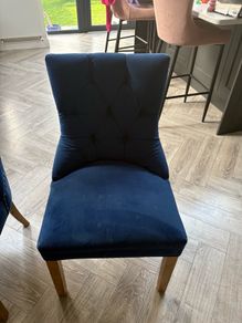 Luxurious Blue Fabric Chairs x 2