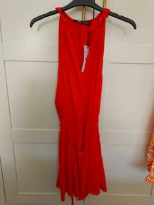 red zara dress