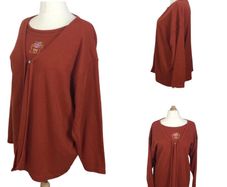 Ladies orange jersey combination top size 2XL Uk 28 includes postage
