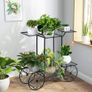 Large Metal Plant Stand Indoor 6 Tier Garden Cart Plant Holder Wrought Iron Plants Display Shelf Rack Outdoor Decorating Garden Image 3