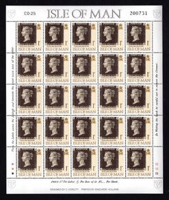 1990 Isle of Man 150th Anniversary of the Penny Black Commemorative Stamp Sheetlet Mint Never Hinged (MNH)