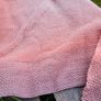 Handmade crochet triangle wool shawl wrap. Pastel pink gradient ombre shawl Image 5