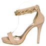 heels with chain black white or beige size 5 6 7 8 Image 7