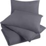 Duvet Cover Double - Soft Microfibre Duvet Cover with Pillow cases - Bedding Quilt Cover Set (Grey) Image 3
