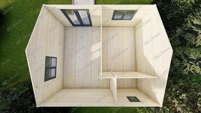 Ecohome Log Cabins 1 Bed A 5.8m x 5m Modular Home
