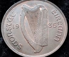 [#590] - Ireland 1935 | Irish 1d | Irish One Penny | KM.3 | High Grade