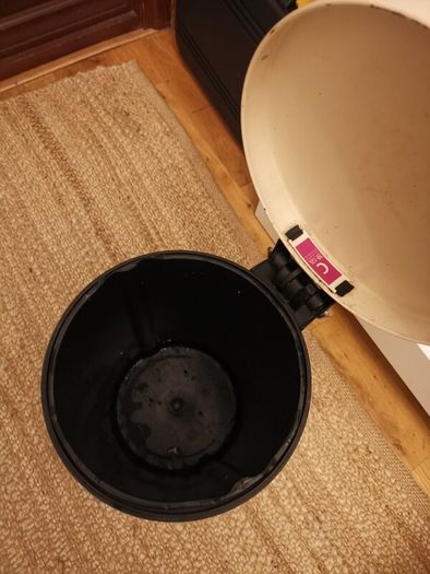 Cream brabantia metal pedal bin