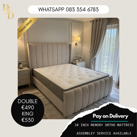 Double Bed Frame and Mattress