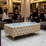 Chester Lux Premium Eco Leather Coffee Table  123 cm (Cream) Image 4