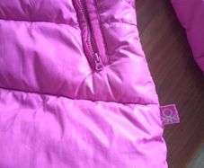 Benetton pink puffa coat, hooded, 10 yrs