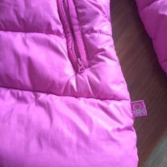 Benetton pink puffa coat, hooded, 10 yrs