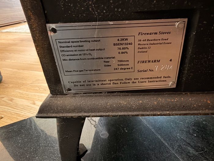 Firewarm 4 Cast Iron Stove - 4.2kW - Irish Made