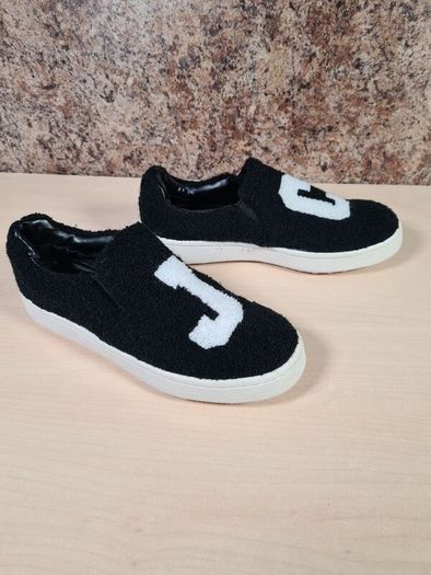 womens girls JC Juicy Couture Black terry cloth teddy Teresa slip on trainer  Size UK 4 EU 37