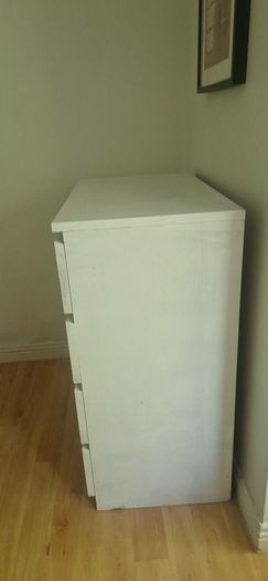 Malm - painted chest of drawers and 2 bedside lockers