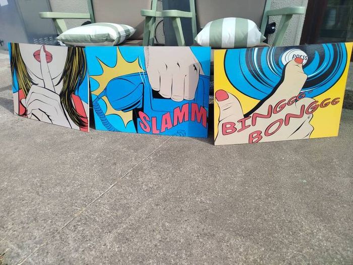 Set of 3 Vintage IKEA "SOLMYRA" Pop Art Wall Pictures