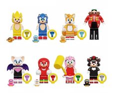 [8-Pack] Sonic the Hedgehog Minifigure Bundle | Sonic, Tails, Knuckles & More- Compatible with LEGO