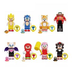[8-Pack] Sonic the Hedgehog Minifigure Bundle | Sonic, Tails, Knuckles & More- Compatible with LEGO