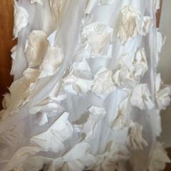 Tadashi Shoji Designer Wedding Bridal Dress White 3D Floral Gown XS