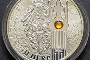 Poland Silver 20 Zloty 2004 15th Anniversary of the polish Senate Amber Inset