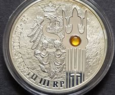 Poland Silver 20 Zloty 2004 15th Anniversary of the polish Senate Amber Inset