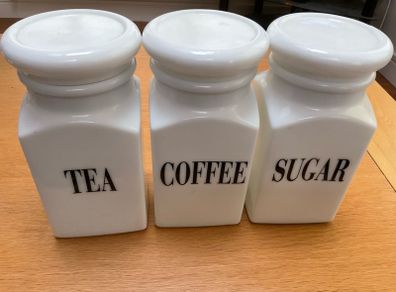 Tea, Coffee, Sugar glass jars