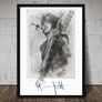 Phil Lynott Art Sketch print with replica autograph Image 2
