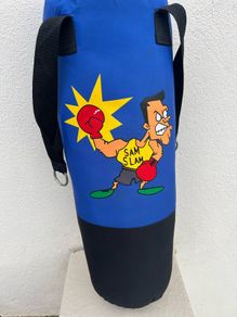 childs boxing bag and gloves