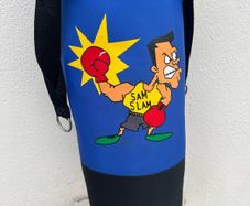 childs boxing bag and gloves