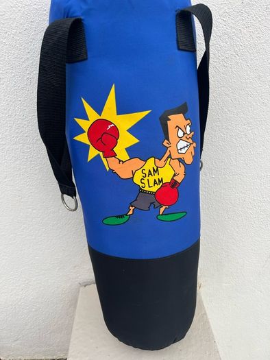 childs boxing bag and gloves