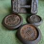 Vintage Old Handmade Rustic Iron Weight Measurement Seer Scale Rare 4 Piece Image 9