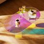 Acrylic Coffee Table, Iridescent Acrylic End Table, 13.8 inch high Colourful Acrylic Side Table, for Coffee, Drink, Food, Snack used in Living Room, Courtyard, Terrace Image 3