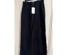 COS Linen Blend Wide Leg Trousers