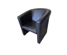 Black Faux Leather Tub Chair - Excellent Condition
