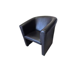 Black Faux Leather Tub Chair - Excellent Condition