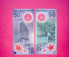 Nicaragua  50 Cordobas  2011 ( Uncirculated ) Commemorative  Issue Polymer / Plastic.