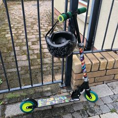 scooter and helmet