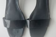 ALDO Azzira Black Patent Block Heel Sandals - UK 4 (EU 37)