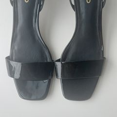 ALDO Azzira Black Patent Block Heel Sandals - UK 4 (EU 37)