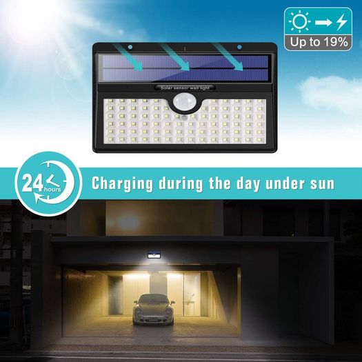 Solar Lights Outdoor, HETP Upgraded 78 LED Solar Motion Sensor Security Lights - Solar Powered Lights Waterproof Wireless Wall Lights Solar Lamps with 3 Intelligent Modes for Outside(2 Pack)