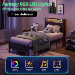 Single Bed with Charging Station