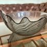 Vintage Wedgwood Dartington Lead Crystal Glass Wave Large Salad Or Fruit Table Bowl 1980s Image 3
