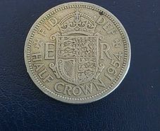 1954 Great Britain 1/2 Crown XF Copper Nickel Extra Fine Coin
