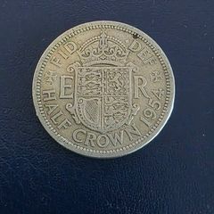 1954 Great Britain 1/2 Crown XF Copper Nickel Extra Fine Coin