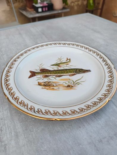 Vintage French Porcelain Fish Service Set c.1950s