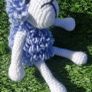 Handmade Crochet Lamb Plushie - Blue & White, 26cm Image 2