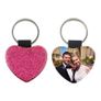 Personalised with Photos Glitter Keyrings round and heart shape Image 4