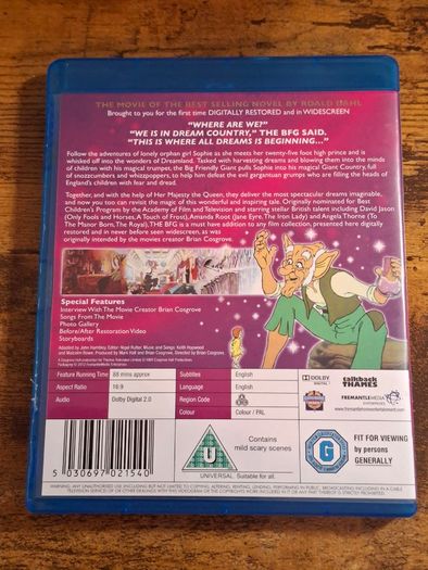 Roald Dahl's "The Big Friendly Giant" (1989) Blu-ray - free standard postage