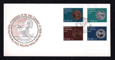 1978 Ireland 50th Anniversary of Ireland's First Coinage in 1928 Commemorative Stamps Illustrated The Irish Times First Day Cover (FDC)