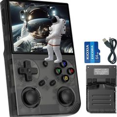Retro Game Console,Linux System RK3326 G350 Handheld Game Console Built-in 64G TF Card 4371 Games,3.5-inch IPS Screen, WiFi, Bluetooth 4.2, HDMI Output, 3200mAh Battery